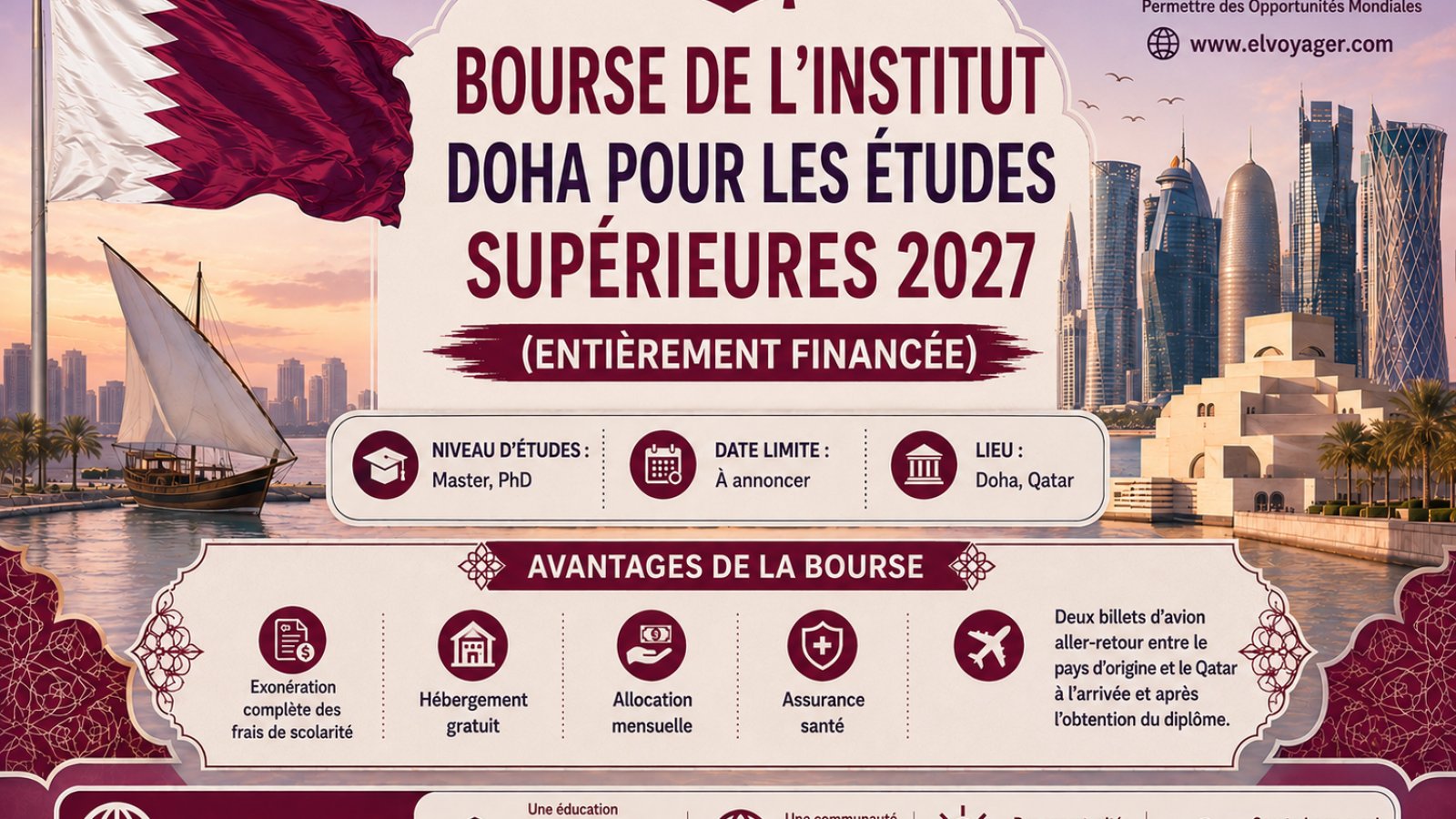 Bourse d’études supérieures 2027 : Le Doha Institute ouvre ses portes aux étudiants internationaux