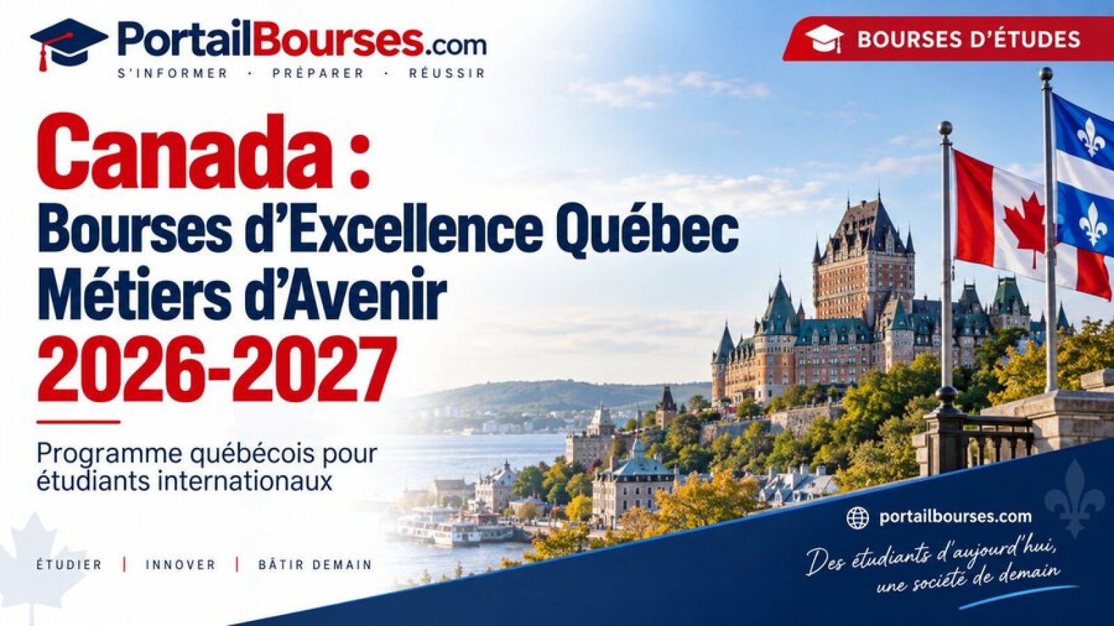 Canada : Bourses d’Excellence Québec Métiers d’Avenir 2026-2027