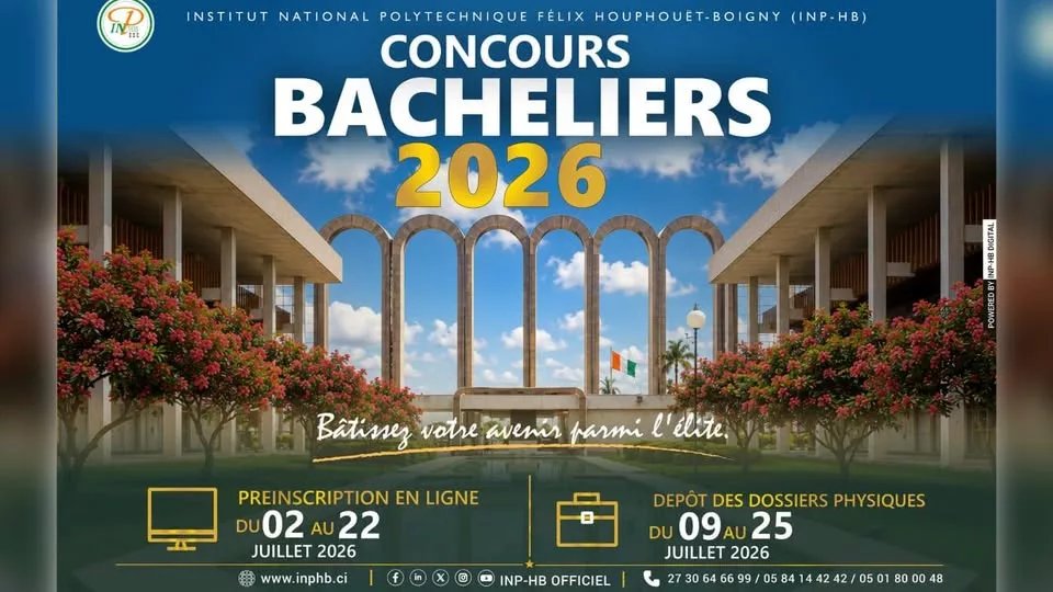 INP-HB : Ouverture des préinscriptions au concours Bacheliers 2026