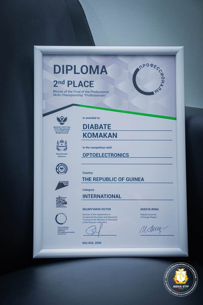 Concours international des métiers techniques : La Guinée s’illustre avec une 2ᵉ place