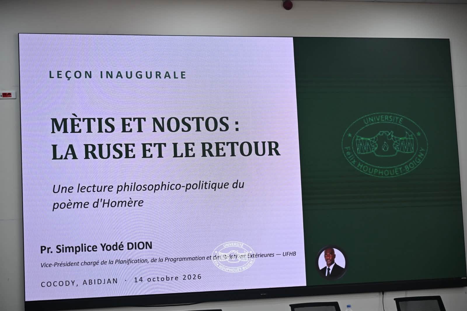 UFHB : le professeur DION Yodé Simplice explore la pensée politique à travers l’Odyssée d’Homère