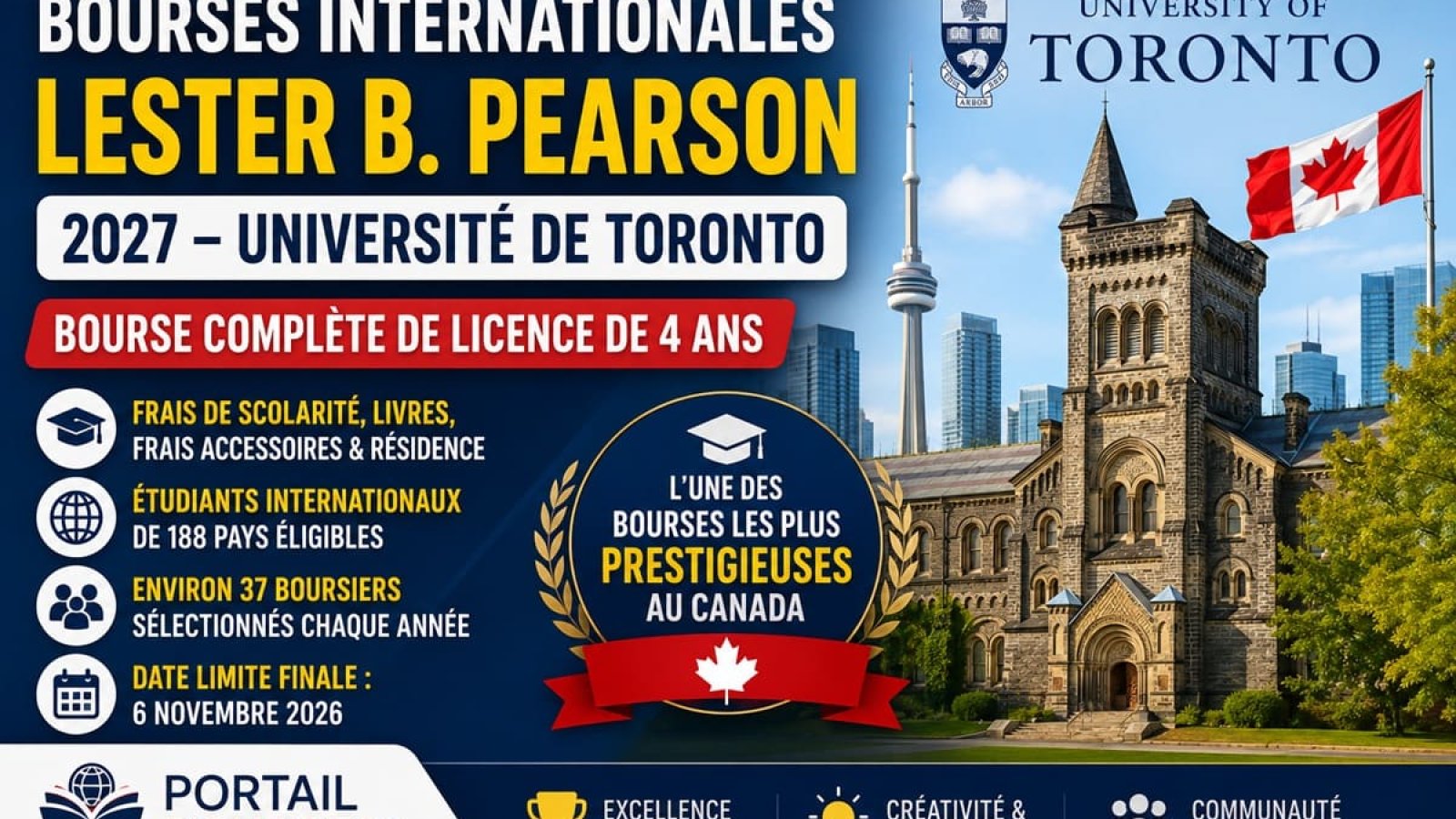 Canada : Une prestigieuse bourse ouvre la voie aux étudiants internationaux